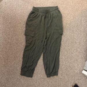 Mittoshop Army Green Olive Green Cargo jogger Drawstring Pants